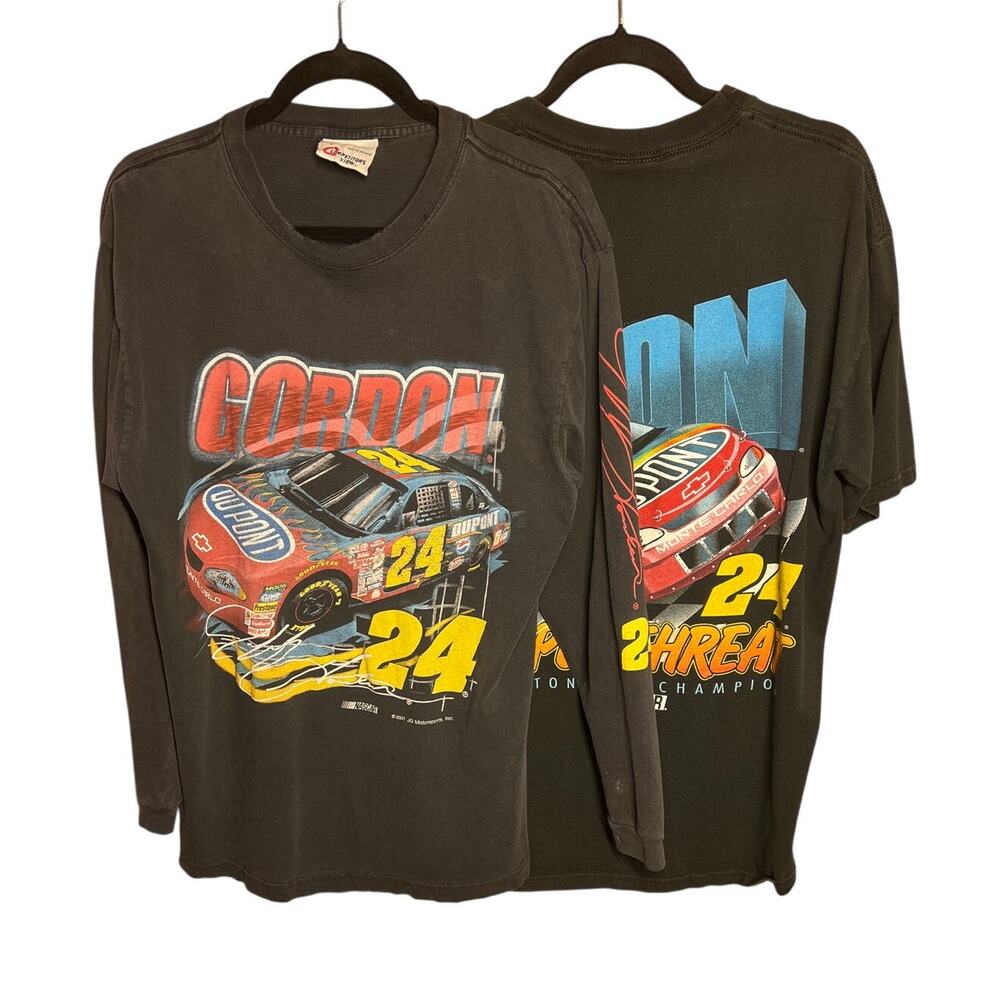 Nascar Vintage Y2K Jeff Gordon #24 competitors view graphic print tee lot of 2